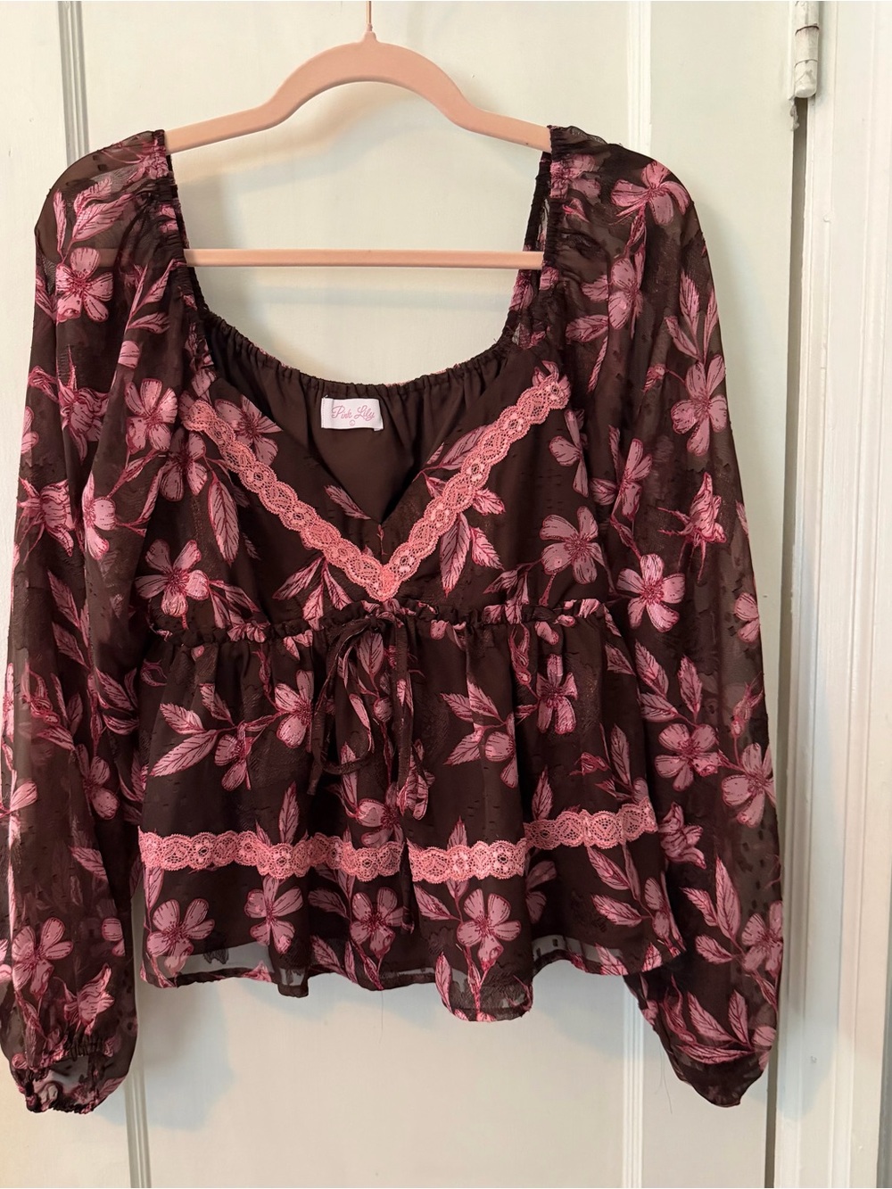 Pink Lily Babydoll Top